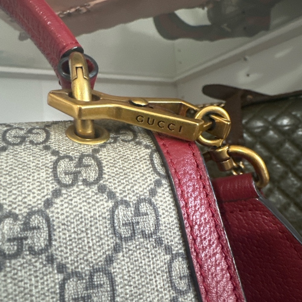 Gucci Red and Beige Mini Bag with Bee Accent - Picture 3 of 7